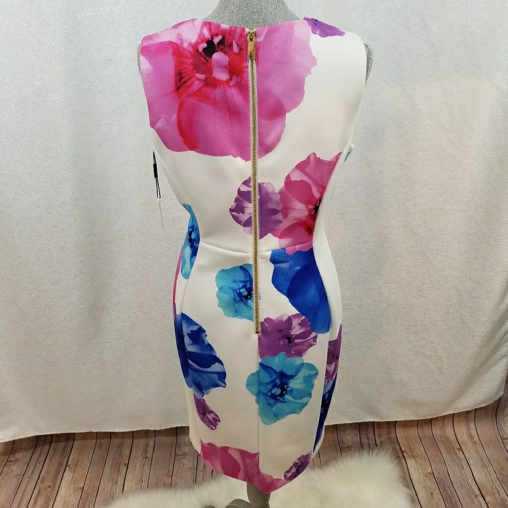 NWT Calvin Klein Floral Scuba Sheath Dress - Picture 7 of 8